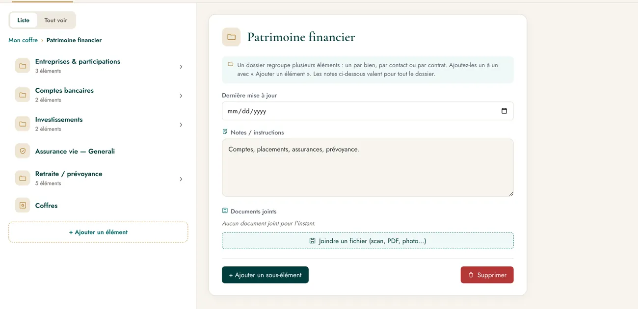 Un thème du Coffre ouvert : le patrimoine financier.